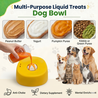 dog lick bowl with wide base and raised rim